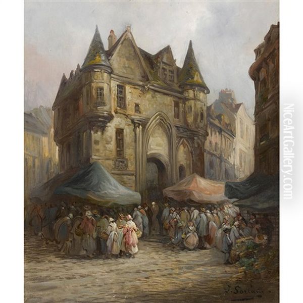 Hotel De Sens. Vieux Paris Oil Painting by Paul Denarie