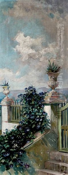 Rincon De Jardin Oil Painting by Jose Denis Belgrano