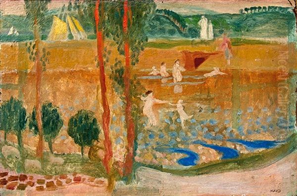 Baigneuses Dans Le Bassin Du Linkin Oil Painting by Maurice Denis