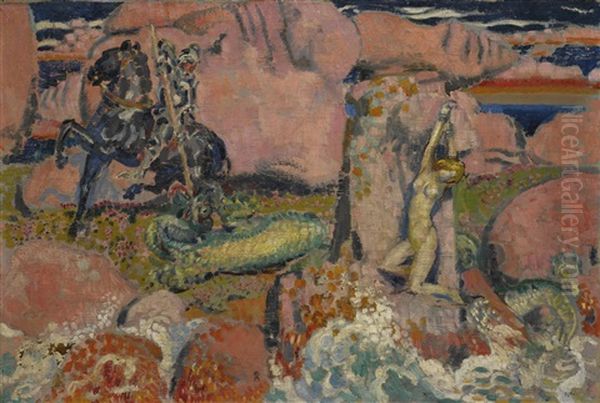 Roger Et Angelique Oil Painting by Maurice Denis