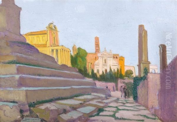 Vue Du Forum Romain Depuis La Curie Oil Painting by Maurice Denis