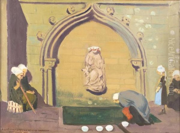 La Fontaine Miraculeuse Au Folgoet Oil Painting by Maurice Denis