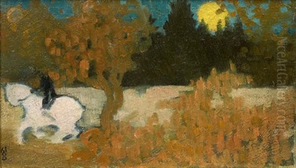 Cavalier Au Clair De Lune Oil Painting by Maurice Denis