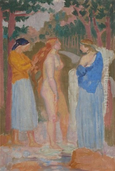 Baigneuse Au Bord Du Ruisseau, Vers 1922 by Maurice Denis