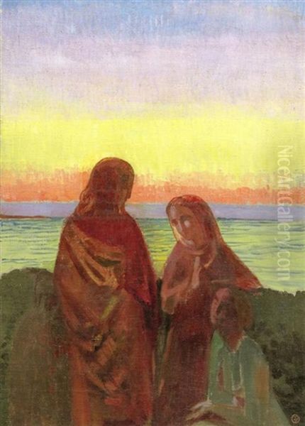 Conversation Sacree (devant La Mer, A Contre-jour) Oil Painting by Maurice Denis