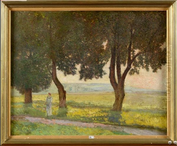 Marthe Meunier Dans Un Paysage Symboliste Oil Painting by Maurice Denis