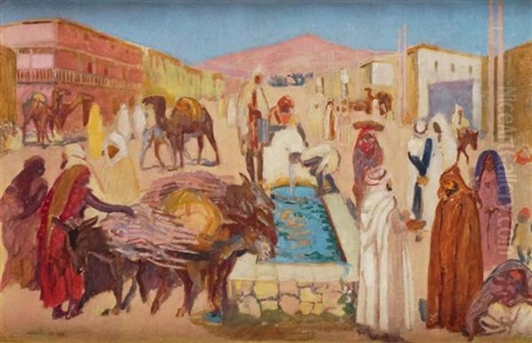 Abreuvoir A Biskra Oil Painting by Maurice Denis