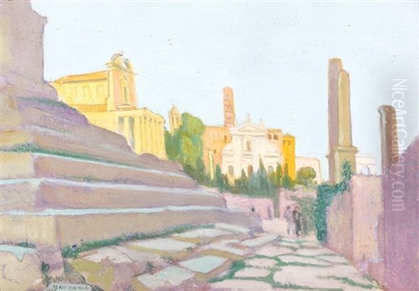 Vue Du Forum Romain Depuis La Curie Oil Painting by Maurice Denis