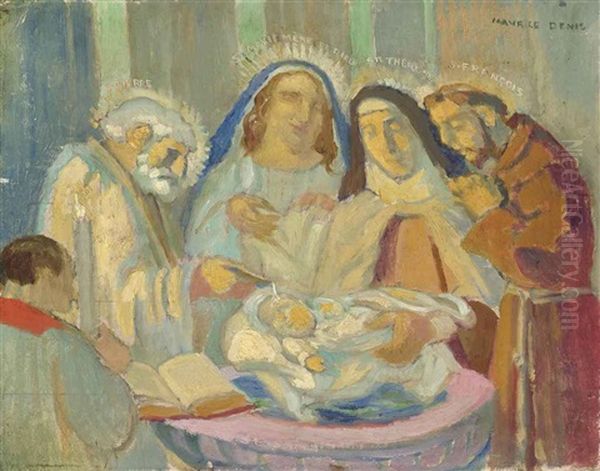 Bapteme De Francoise Le Bihan Oil Painting by Maurice Denis