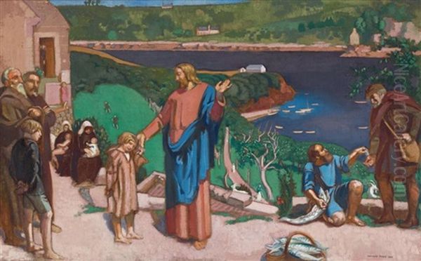 Le Christ Aux Enfants Et La Drachme Du Tribut, Au Yaudet Oil Painting by Maurice Denis