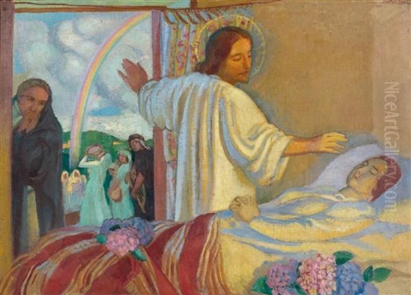 La Resurrection De La Fille De Jaire Oil Painting by Maurice Denis