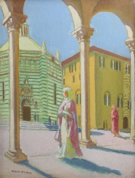 Petrarque Et Laure Oil Painting by Maurice Denis