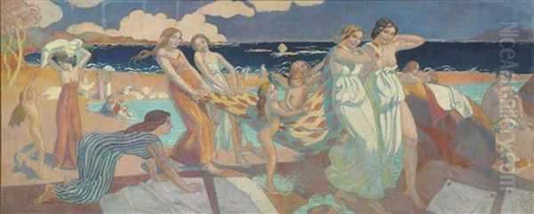 Les Jeux Des Laveuses Oil Painting by Maurice Denis