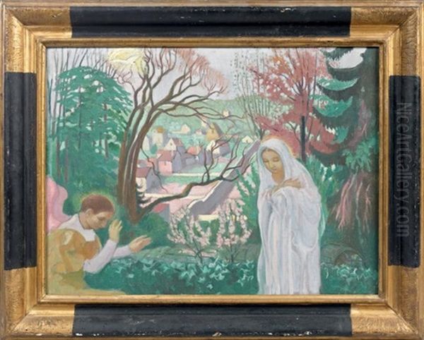 Annonciation Au Jardin Printanier Ou Annonciation Au Jardin Du Prieure Oil Painting by Maurice Denis