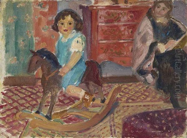 Portrait D'antoin Blocq Au Cheval (premier Pensee) Oil Painting by Maurice Denis