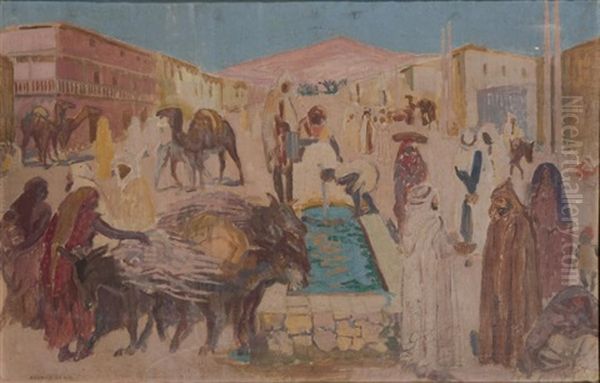 Abreuvoir A Biskra Oil Painting by Maurice Denis