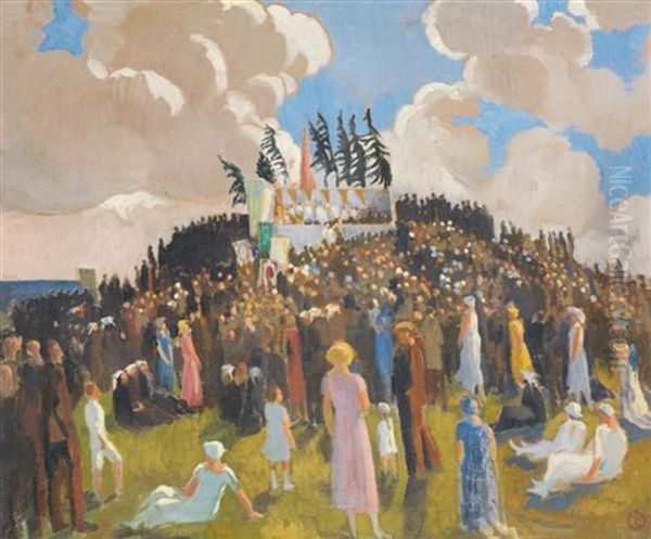 Messe En Plein Air A La Charte Oil Painting by Maurice Denis