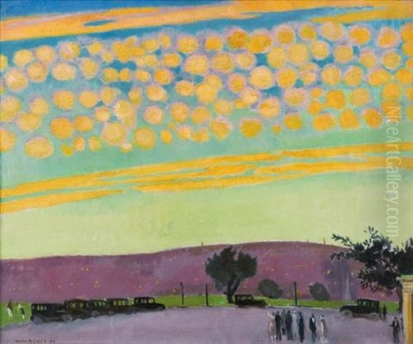 Coucher De Soleil A Pittsburgh Oil Painting by Maurice Denis