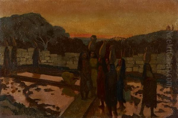 Porteuses D'eau Italiennes Oil Painting by Maurice Denis