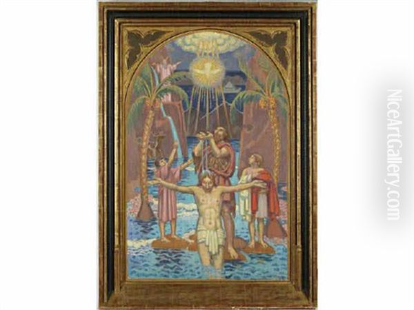 Le Bapteme Du Christ Ou Le Bapteme Du Jourdain Oil Painting by Maurice Denis