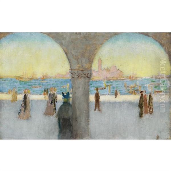 Venise-petite Vue Sous Les Arcades Oil Painting by Maurice Denis