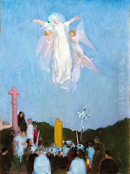 Procession Du 15 Aout, Soir Ou Assomption Oil Painting by Maurice Denis