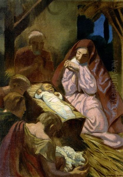 L'adoration Des Begers, La Nativite Oil Painting by Maurice Denis