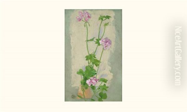 Les Geraniums Oil Painting by Maurice Denis