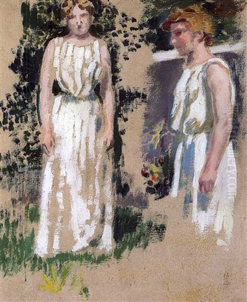 Etude De Femme Au Jardin Oil Painting by Maurice Denis