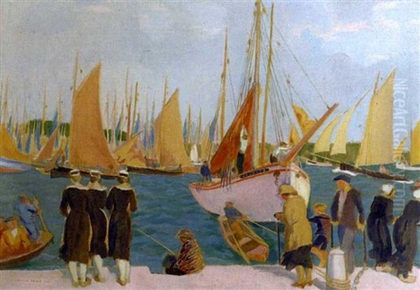 Regates Sur Le Port De Concarneau Oil Painting by Maurice Denis