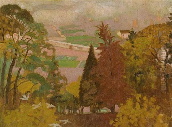 Paysage D'automne Vu Du Jardin De Musee De Prieure Oil Painting by Maurice Denis