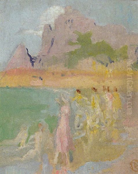 Baigneuses Sur La Plage Oil Painting by Maurice Denis