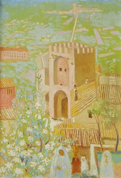 Printemps A Assise, La Porte San Pietro Oil Painting by Maurice Denis