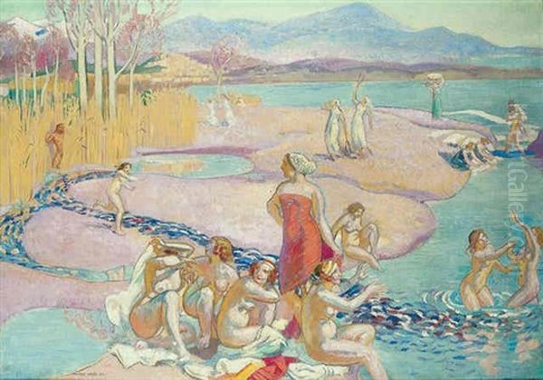 La Partie De Plage Oil Painting by Maurice Denis