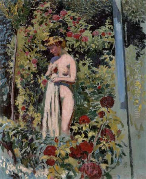 Nu A La Draperie Dans Le Jardin Oil Painting by Maurice Denis