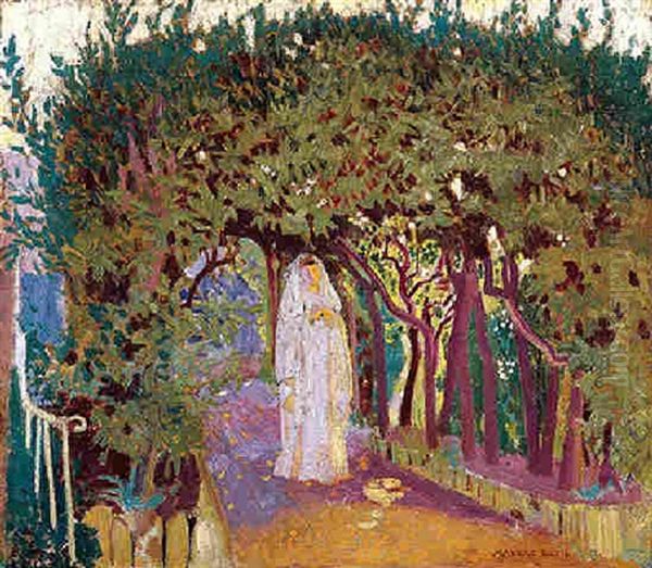 Communiante - Sous Une Voute De Feuillage Oil Painting by Maurice Denis