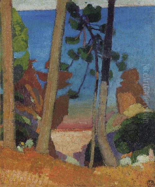 Vue Sur La Mer A Travers Les Arbres Oil Painting by Maurice Denis