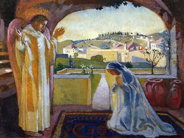 Annonciation A Nazareth Oil Painting by Maurice Denis