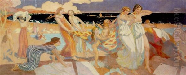 Les Jeux De Laveuses Oil Painting by Maurice Denis