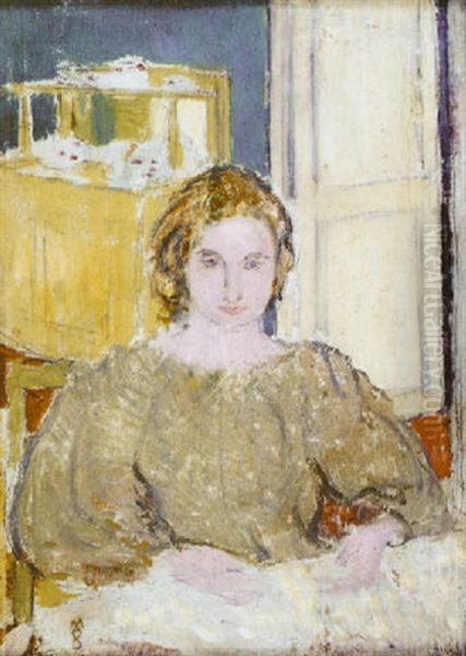 Portrait Mme Denis (portrait De La Femme De L'artiste, Dans Leur Villa De St. Germain En Laye) Oil Painting by Maurice Denis