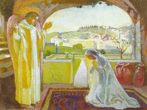 Annonciation A Nazareth Oil Painting by Maurice Denis