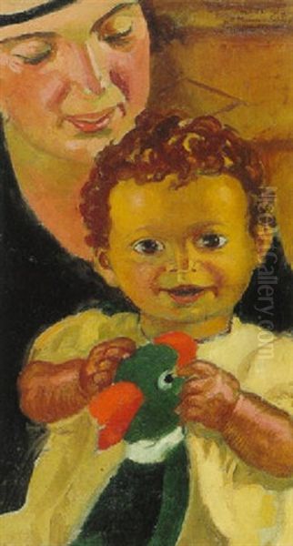 Portrait D'agnes Humbert Et De Pierre Sabbagh Oil Painting by Maurice Denis