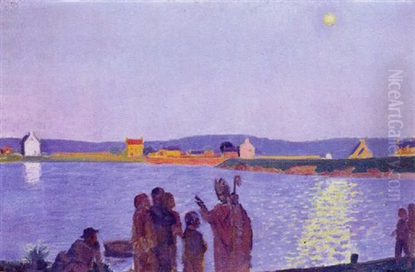 Saint-guirec (lever De Lune) Oil Painting by Maurice Denis