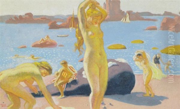 Baigneuses (ploumanach) Oil Painting by Maurice Denis