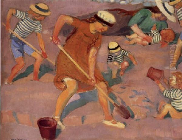 Jeux Sur Le Sable Oil Painting by Maurice Denis