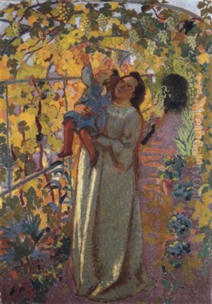 Mere Et Enfant Sous La Vigne Oil Painting by Maurice Denis