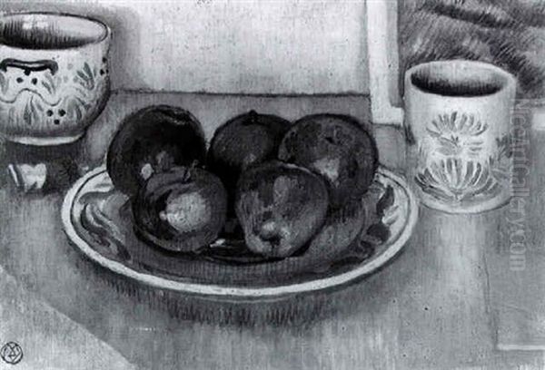 Nature Morte Aux Faiences Bretonnes Et Aux Cinq Pommes Oil Painting by Maurice Denis