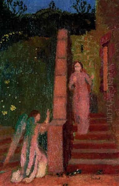 L'annonce Faite A Marie Oil Painting by Maurice Denis