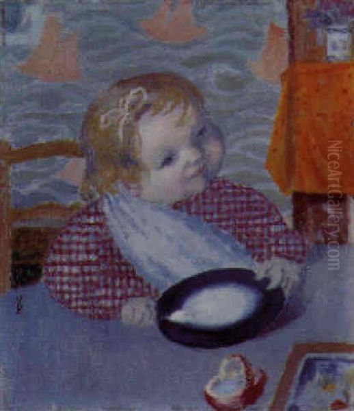 Bernadette A L'assiete Bleue Oil Painting by Maurice Denis