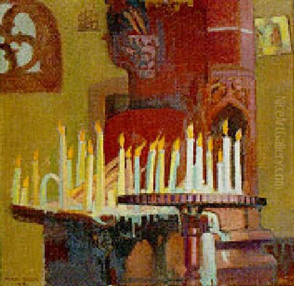 Les Cierges Oil Painting by Maurice Denis